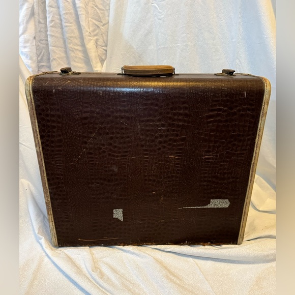 Vintage1950s Samsonite Streamlite Shwayder bros alligator embossed hard suitcase - Picture 14 of 16